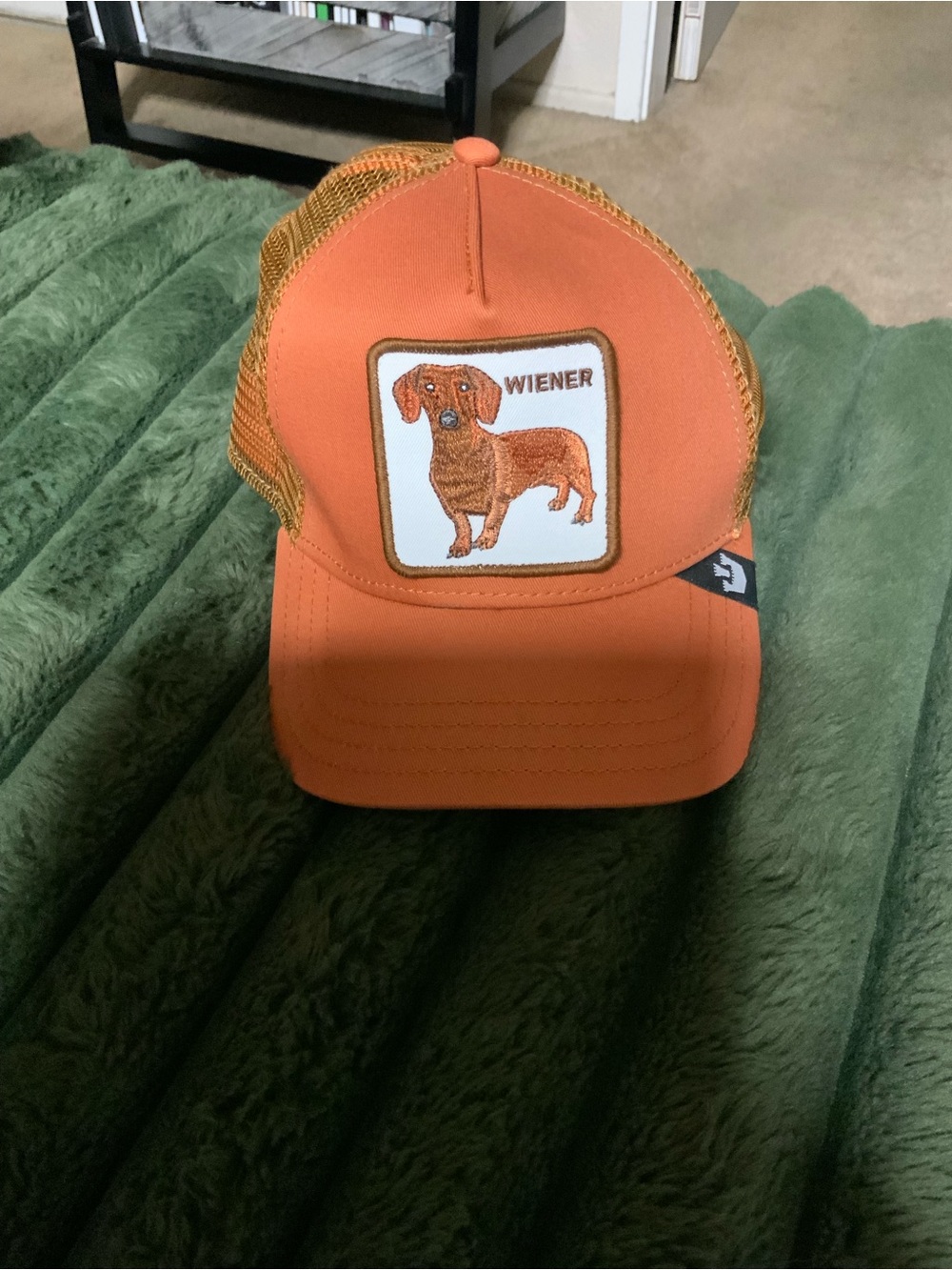 Goorin Bros Orange Wiener Dog Patch Trucker Hat
